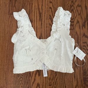 NWT For love and lemons white crop top